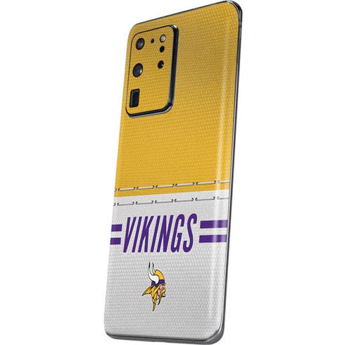 NFL Minnesota Vikings White Striped Galaxy S20 Ultra 5G Skin